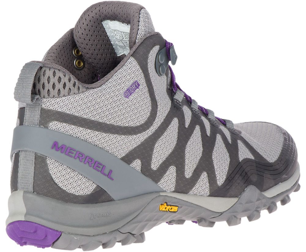 Merrell Støvler Dame - Siren 3 Mid Waterproof - Grå/Lilla - TCW427613